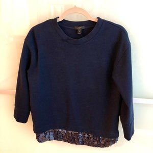 Sequin hem J Crew sweatshirt